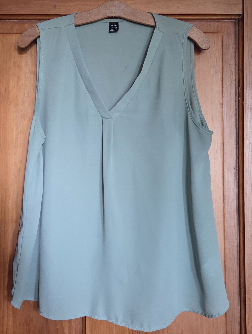 Sleeveless V-Neck Blouse - Sage Green